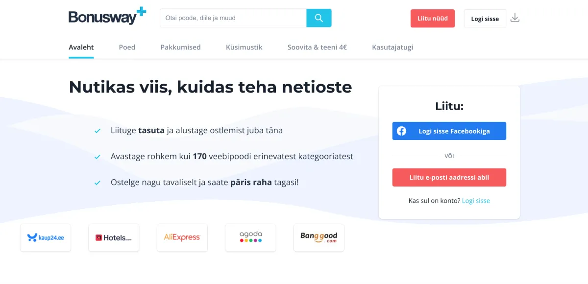 BonusWay - cashback teenus