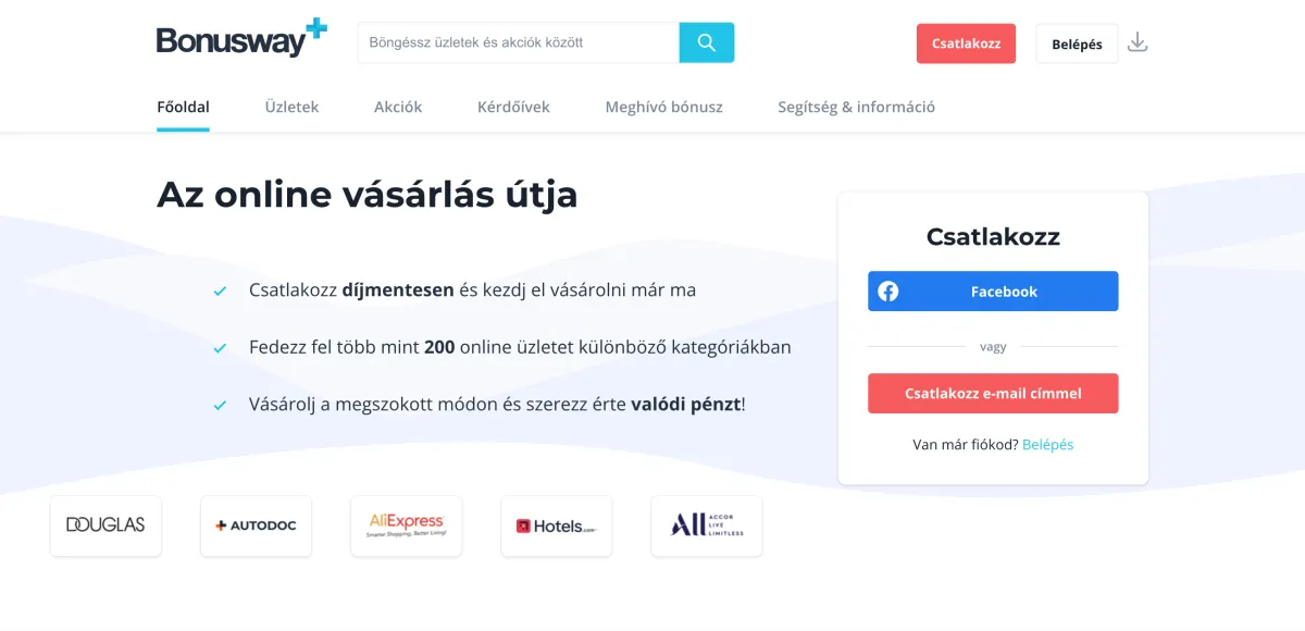 BonusWay - cashback szolgáltatás