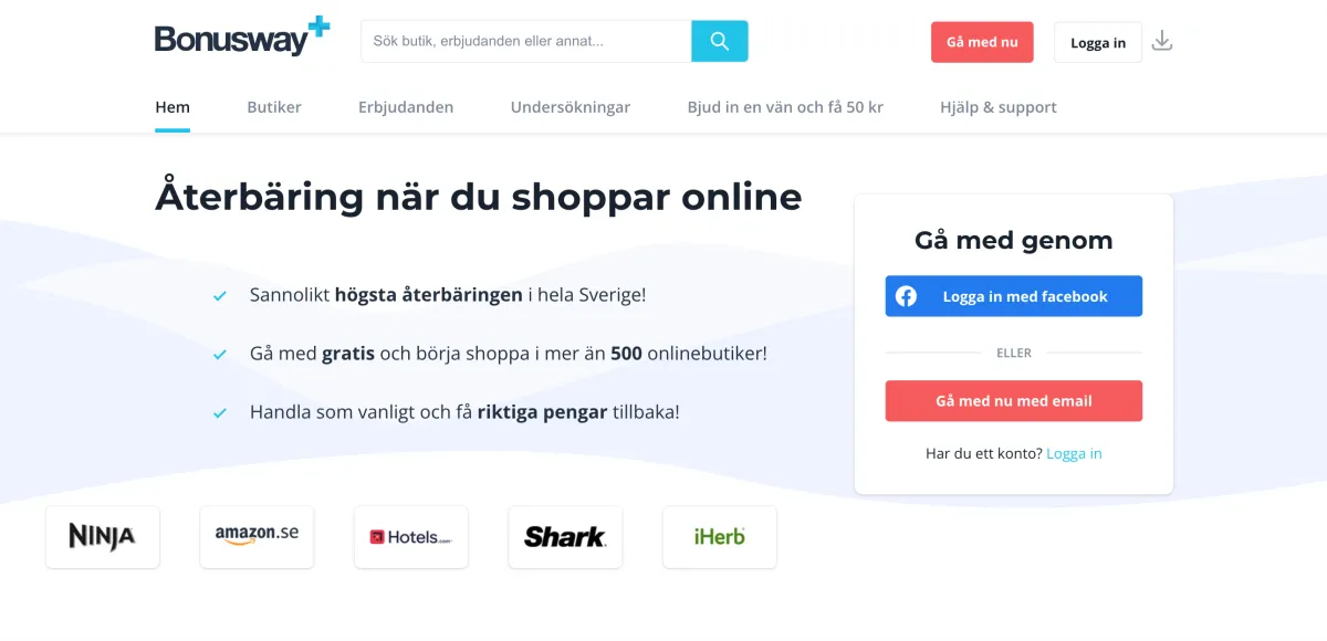 Bonusway - cashback-tjänst