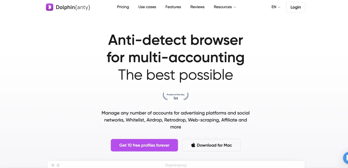 Dolphin {anty} - the best anti-detect browser