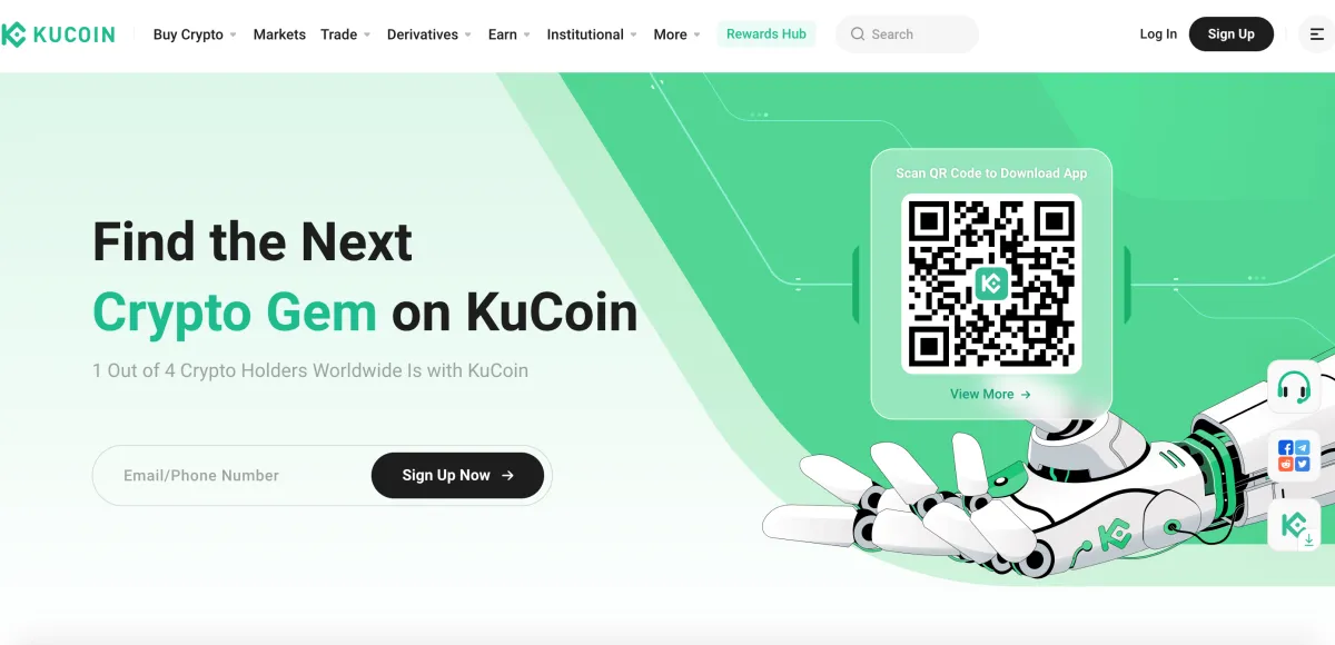 Kucoin - криптовалютна біржа з зручним інтерфейсом.