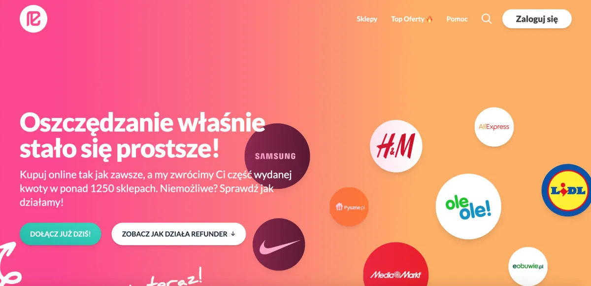 Usługa cashback Refunder