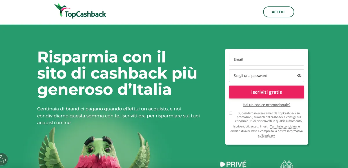 TopCashback - sito di cashback