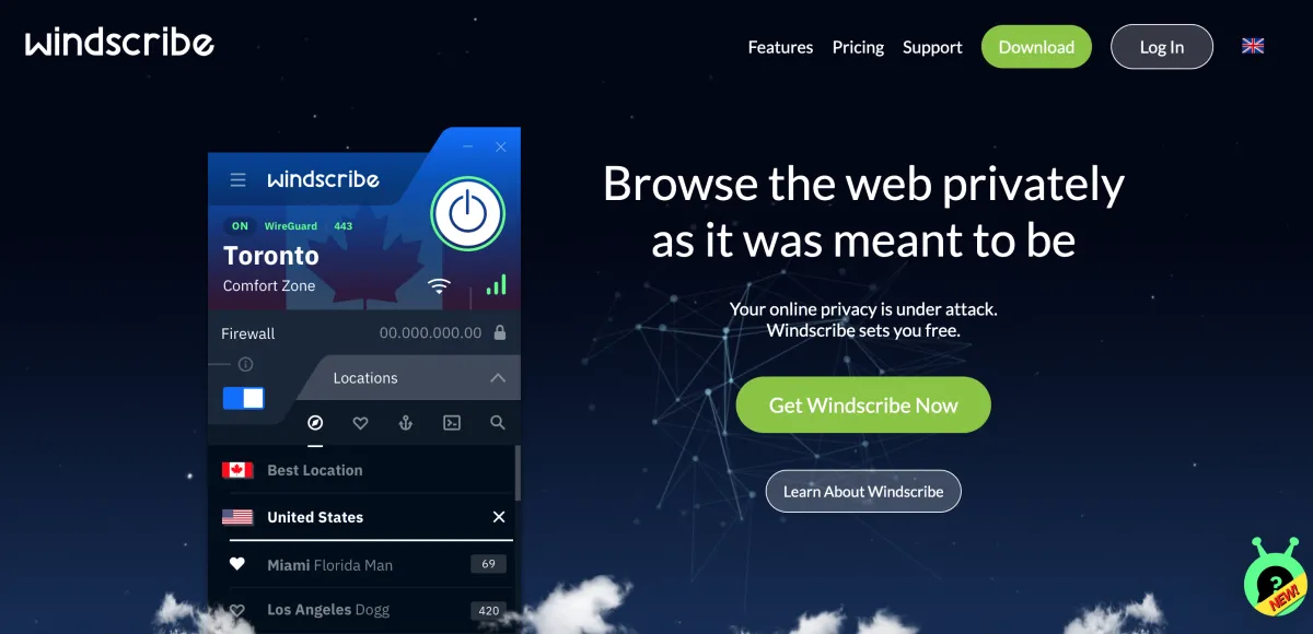 Windscribe – VPN-service